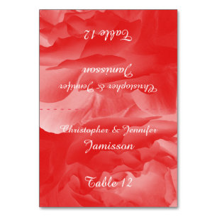 Table Cards, Customised, Coral Pink Rose Number