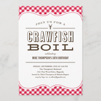 Table Cloth Crawfish Boil Invitations
