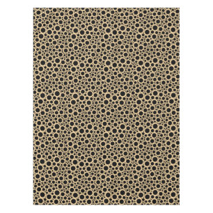 table cloth with yellow bubble pattern