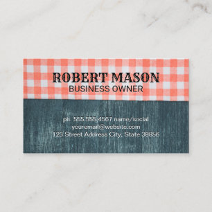 Table Cloth Wood Grain Business Card