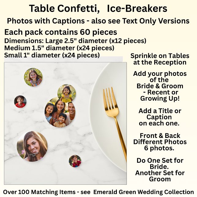 Table Confetti 60pc - Add Your Photos & Captions   (Creator Uploaded)
