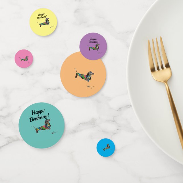 Table Confetti with Dachshund (Group)
