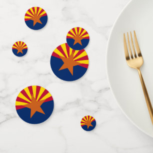 Table confetti with flag of Arizona, USA