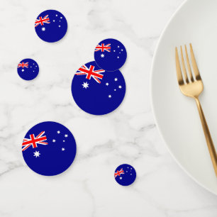 Table confetti with flag of Australia