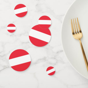 Table confetti with flag of Austria
