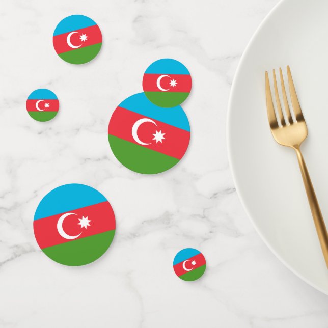 Table confetti with flag of Azerbaijan (Group)