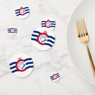 Table confetti with flag of Cincinnati City, USA