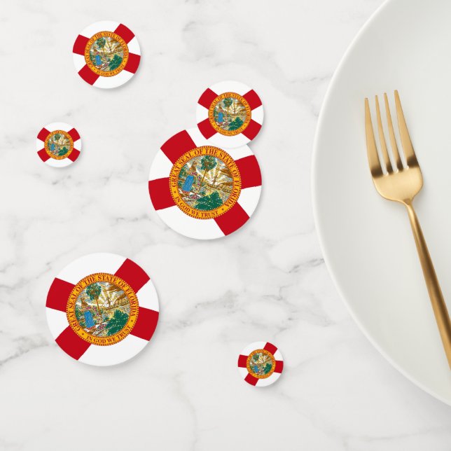 Table confetti with flag of Florida, USA (Group)