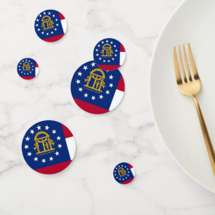 Table confetti with flag of Georgia, USA