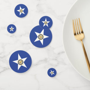 Table confetti with flag of Houston, Texas