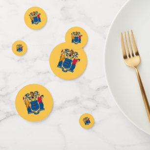 Table confetti with flag of New Jersey