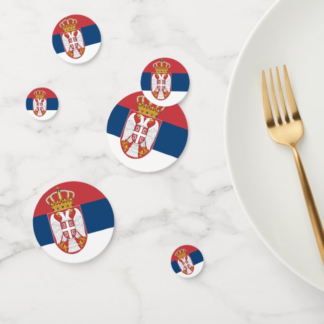 Table confetti with flag of Serbia (Group)