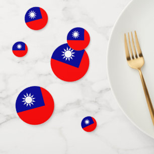 Table confetti with flag of Taiwan