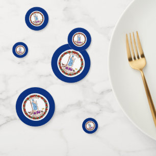 Table confetti with flag of Virginia