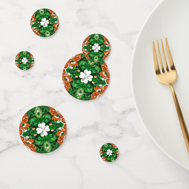 Table confetti with Irish Colours Clover Leaf (Group)