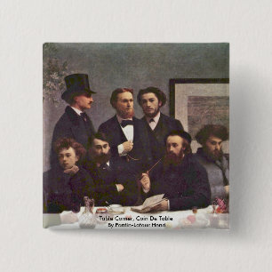Table Corner, Coin De Table By Fantin-Latour Henri 15 Cm Square Badge