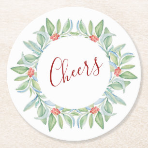 Table Decor Christmas Round Paper Coaster