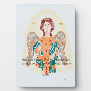 Table Easel & Canvas : Archangle Gabriel ,prayer Plaque