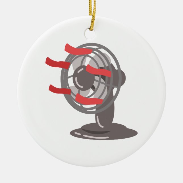 Table Fan Ceramic Tree Decoration (Front)