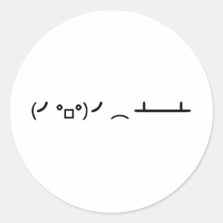 Table Flip Flipping Ascii Emoticon Classic Round Sticker