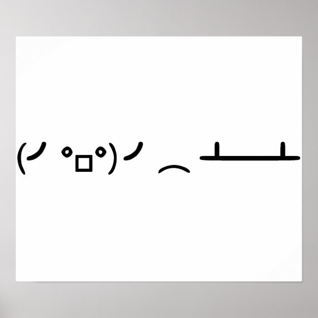 Table Flip Flipping Ascii Emoticon Poster (Front)