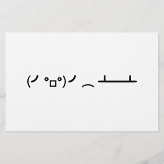 Table Flip Flipping Ascii Emoticon Stationery