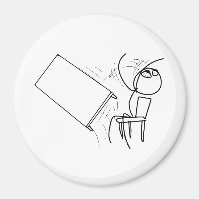 Table Flip Flipping Rage Face Meme Magnet (Front)
