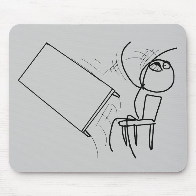 Table Flip Flipping Rage Face Meme Mouse Pad (Front)