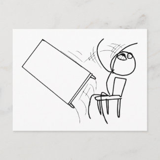 Table Flip Flipping Rage Face Meme Postcard