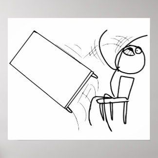 Table Flip Flipping Rage Face Meme Poster