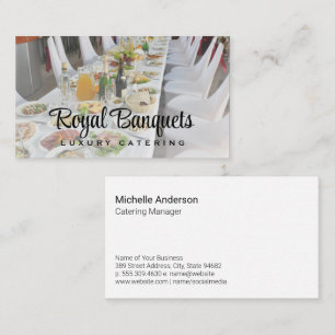 Table Full of Food and Beverages Business Card