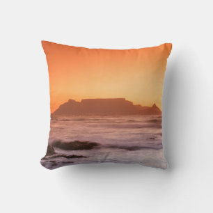 Table Mountain At Sunset, Bloubergstrand Cushion