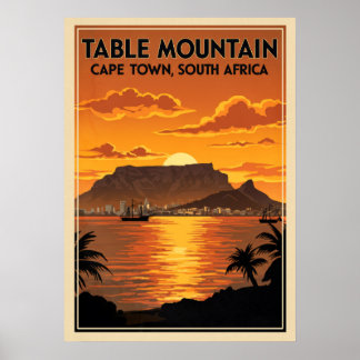 Table Mountain Cape Town - South Africa V06 Poster