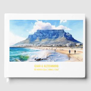 Table mountain watercolor cape town South Africa Guest Book