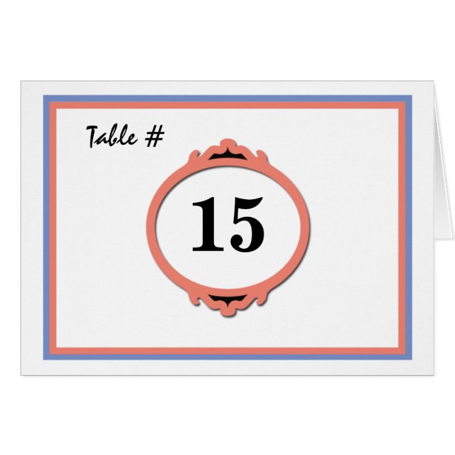 Table No card (Front Horizontal)