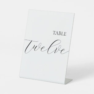 Table Number 12 Pedestal Sign