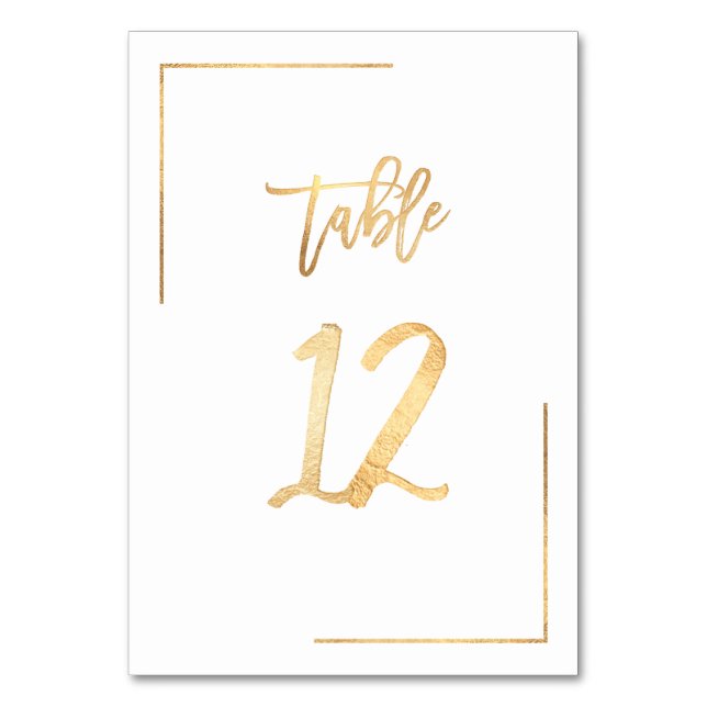 Table Number 1+ Faux Gold Foil DIY (Front)