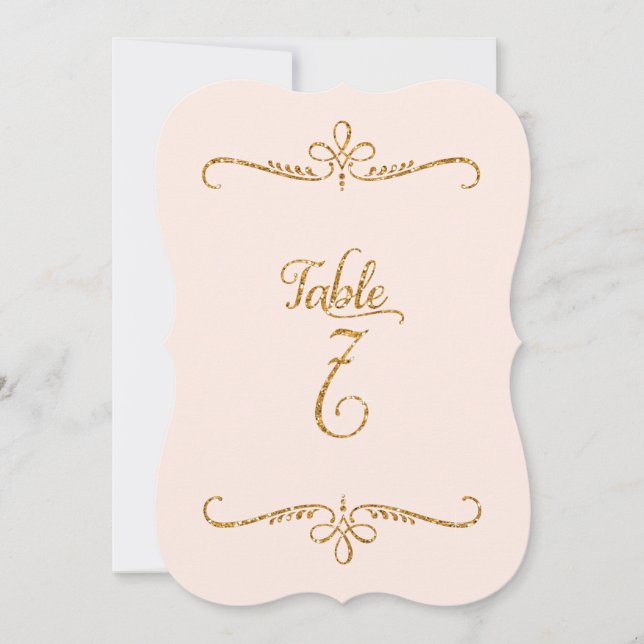 Table Number 7, Fancy Script Lettering Receptions (Front)