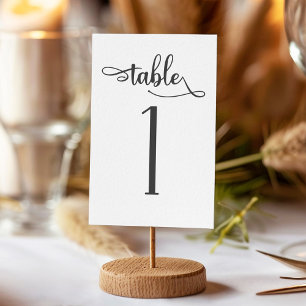 Table number black calligraphy 3.5x5   Table 1