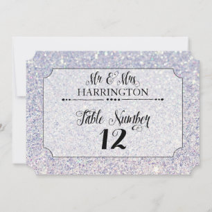 Table Number Blue Glitter Mr. & Mrs. Modern Fab