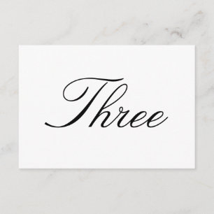 Table Number Card