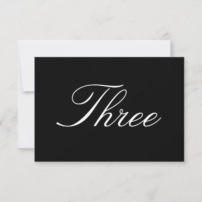 Table Number Card (Front)