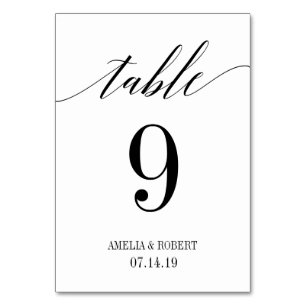 Table Number Card