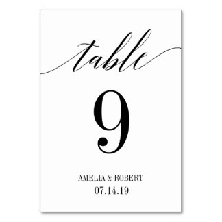 Table Number Card