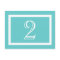 Table Number Card - Aqua - Customisable