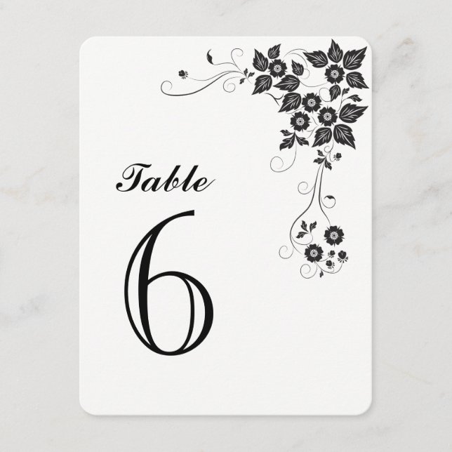 Table Number Card Number-6 (Front)
