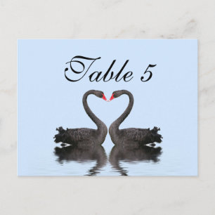 Table Number Card Romancing Swans Wedding Set