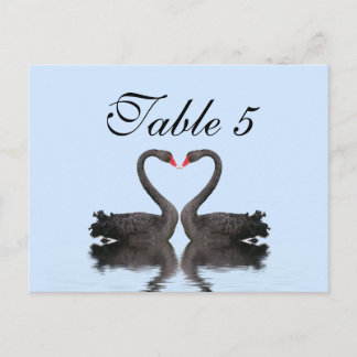 Table Number Card Romancing Swans Wedding Set