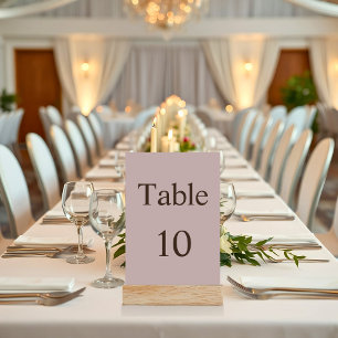 Table Number Card Unique Solid Color