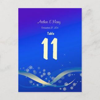 Table Number Card winter Night